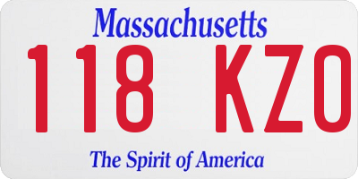 MA license plate 118KZ0