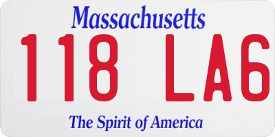 MA license plate 118LA6