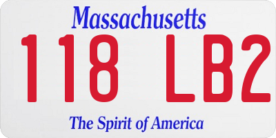 MA license plate 118LB2