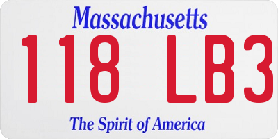 MA license plate 118LB3