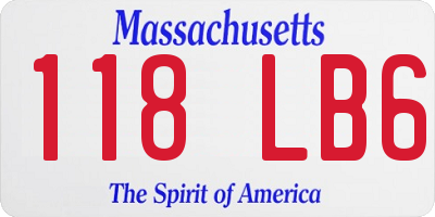 MA license plate 118LB6