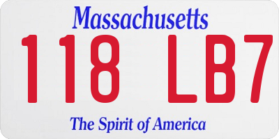 MA license plate 118LB7