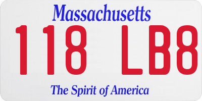 MA license plate 118LB8