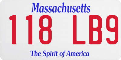 MA license plate 118LB9