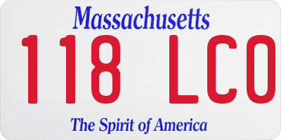 MA license plate 118LC0