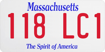MA license plate 118LC1