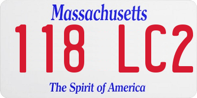 MA license plate 118LC2