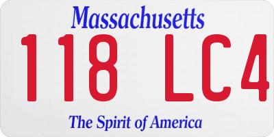 MA license plate 118LC4