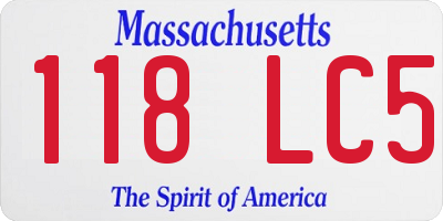 MA license plate 118LC5