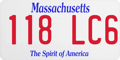 MA license plate 118LC6