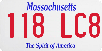 MA license plate 118LC8