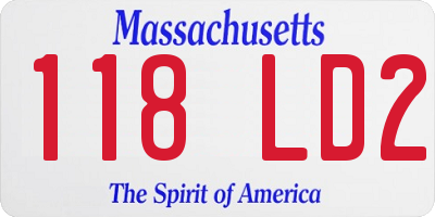 MA license plate 118LD2