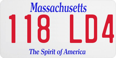 MA license plate 118LD4