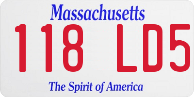 MA license plate 118LD5