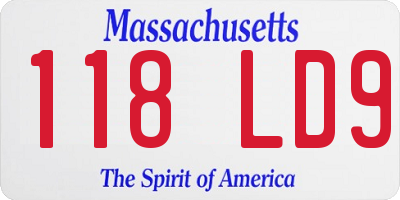 MA license plate 118LD9