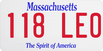 MA license plate 118LE0