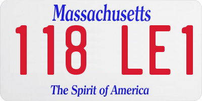 MA license plate 118LE1