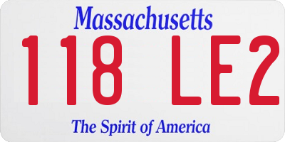 MA license plate 118LE2