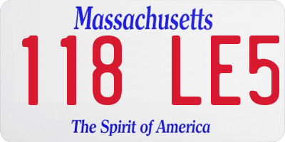 MA license plate 118LE5