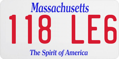 MA license plate 118LE6