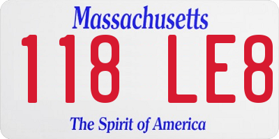 MA license plate 118LE8