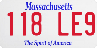 MA license plate 118LE9