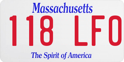 MA license plate 118LF0