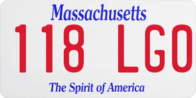MA license plate 118LG0