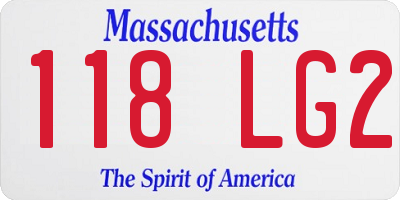MA license plate 118LG2