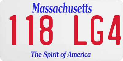 MA license plate 118LG4