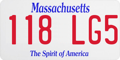 MA license plate 118LG5