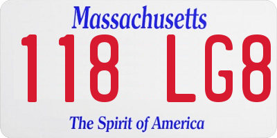 MA license plate 118LG8