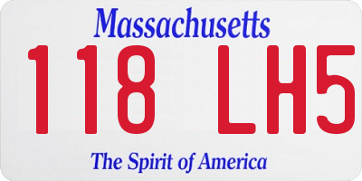 MA license plate 118LH5