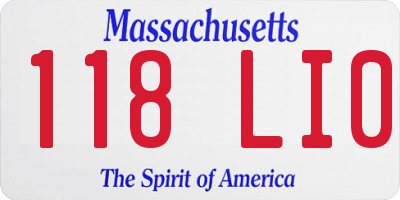 MA license plate 118LI0