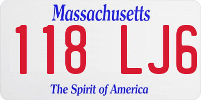 MA license plate 118LJ6