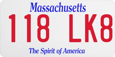 MA license plate 118LK8
