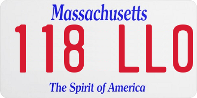 MA license plate 118LL0