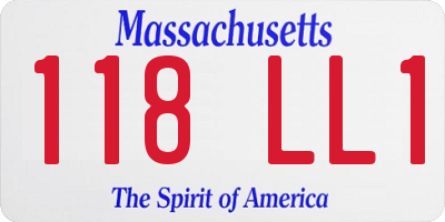 MA license plate 118LL1