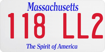 MA license plate 118LL2