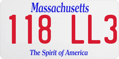 MA license plate 118LL3