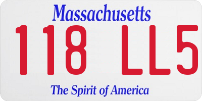 MA license plate 118LL5