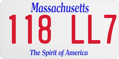 MA license plate 118LL7