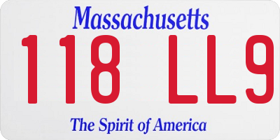 MA license plate 118LL9
