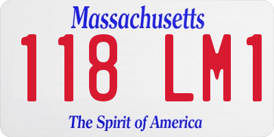 MA license plate 118LM1