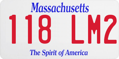 MA license plate 118LM2