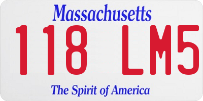 MA license plate 118LM5