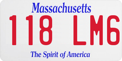 MA license plate 118LM6