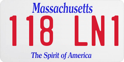 MA license plate 118LN1