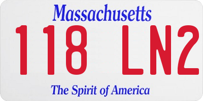 MA license plate 118LN2