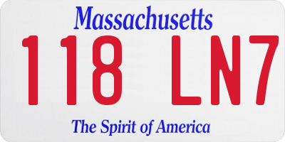 MA license plate 118LN7
